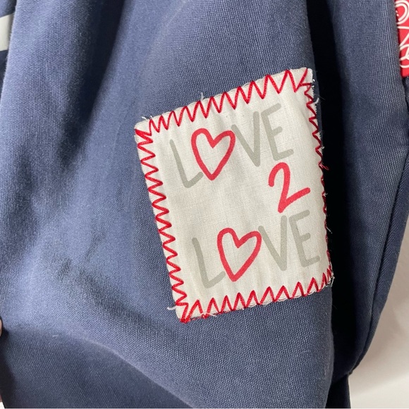 Peace Love World Blue & White “I am Peace” “I am love” peace sign shoulder bag - Picture 4 of 16